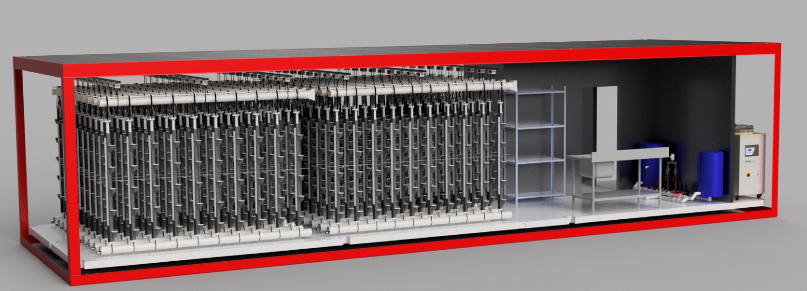 Interior â€” vertical tower system
